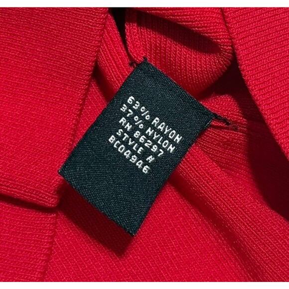 BCBG Max Azria Red Black Knit Tank Top Sz Large Vintage Y2K Stretch Sleeveless - Picture 6 of 7